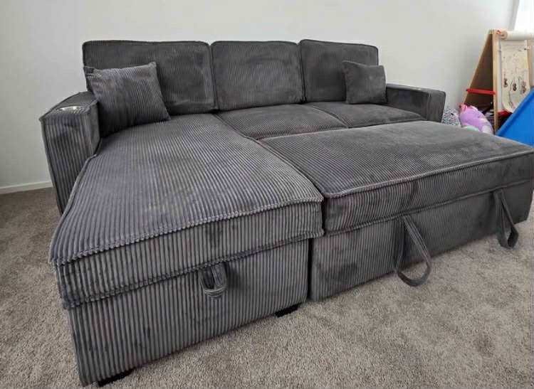 New Sleeper Sectional Couch With Storage / Free Delivery