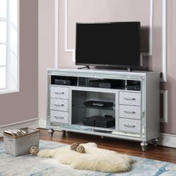 Silver TV Stand with Power