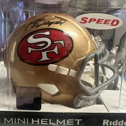 John Taylor Signed San Francisco 49ers Riddell Speed Mini Helmet Schwartz
