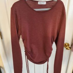 Brown Long Sleeve Top Size M Kids Girls