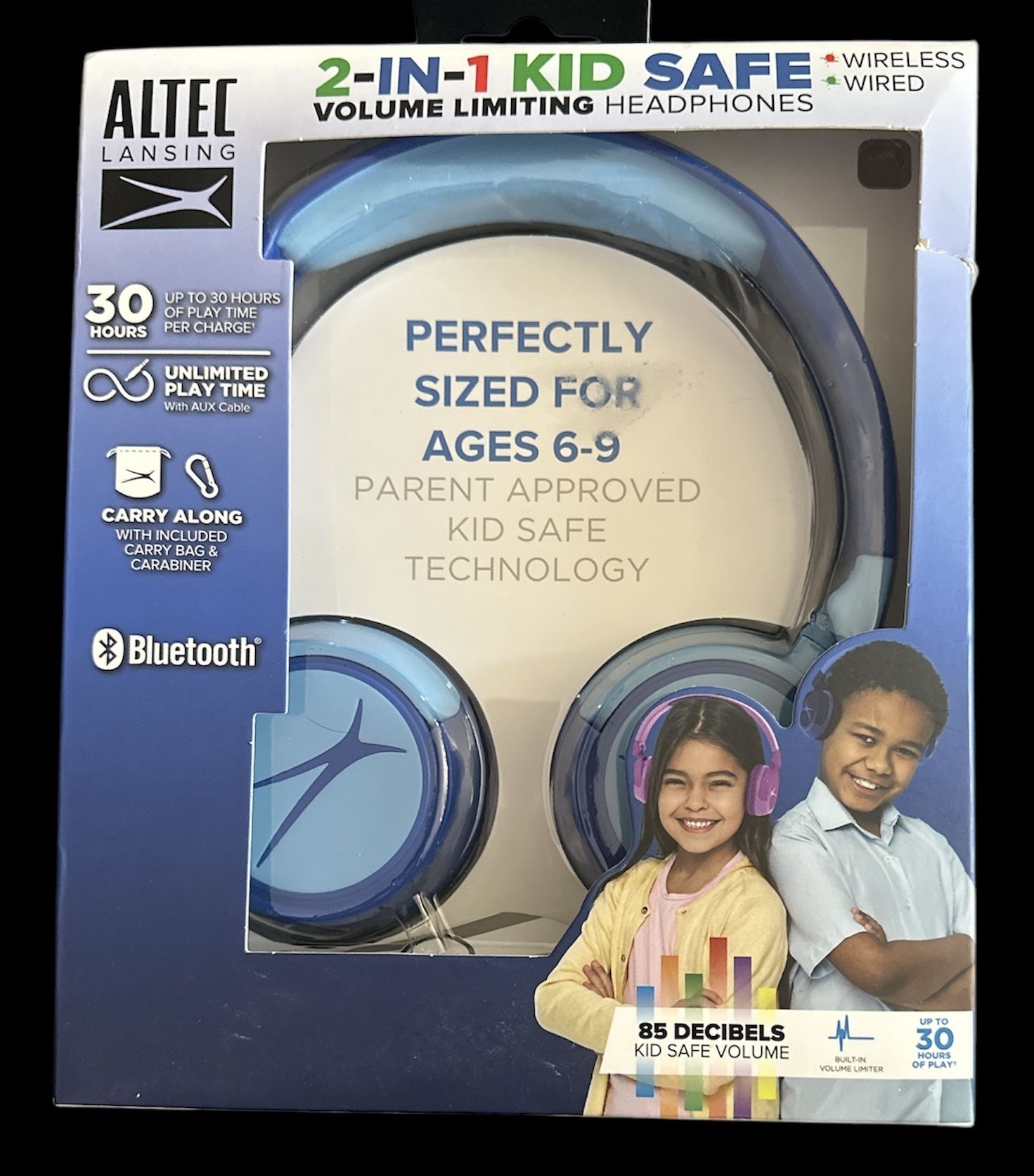 Altec Lansing 2-IN-1 Kid Safe Headphones Blue