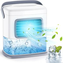 Trustech Portable 3 in 1 Air Cooling Cooler - Personal Mini Air Conditioner Fan w/12 H Timer, 500mL Water Tank, 2 Speeds, Adjustable Wind Direction, L