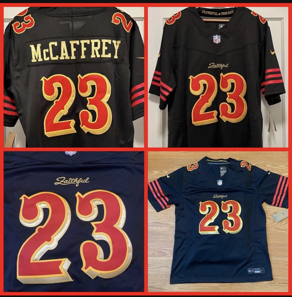 Brand New 49ers Rivalries Jersey Gold Stitched CMC McCaffrey # 23 & Fred warner #54 Men’s jerseys $50 each