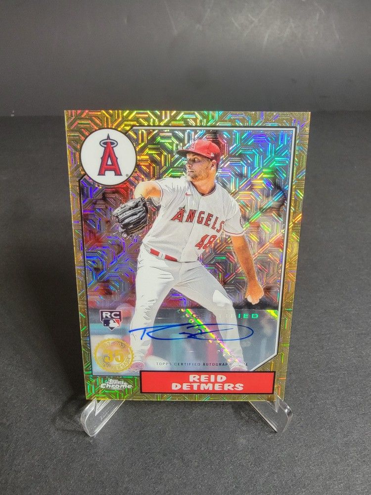 2022 Topps Chrome Silver Pack Mojo Reid Detmers Rookie Auto /199 Angels