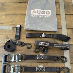 Augo heavy duty ratchet strap set with storage bag 