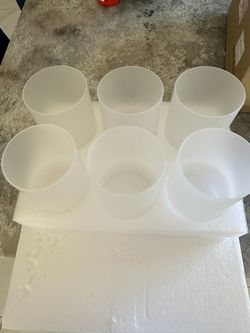 6 Pack White Flosted Glass Shad