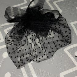 Tea Party Black Feather Bow Hat 