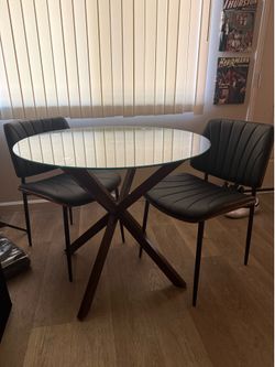 Glass dining table