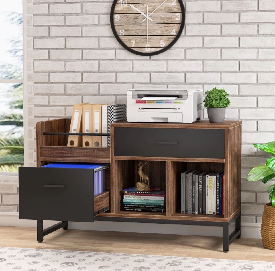 Brown File Cabinet With 2 Drawer