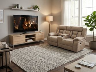 Sam Levitz Reclining Glider Loveseat with Center Console (Like New)