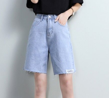 Denim shorts women summer high waist five-point jeans women-BB