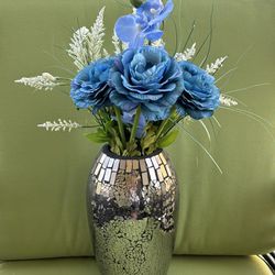 Gorgeous Sparkly 27” Vase (From Bottom to Top of Light Blue Flower)