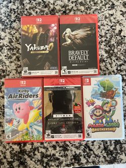 Mario & Luigi, bravely default Hitman world of assassination Kirby air Riders Yakuza Nintendo switch 2