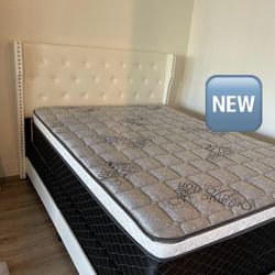 Bed Frame Full Size With Mattress Memory Foam 