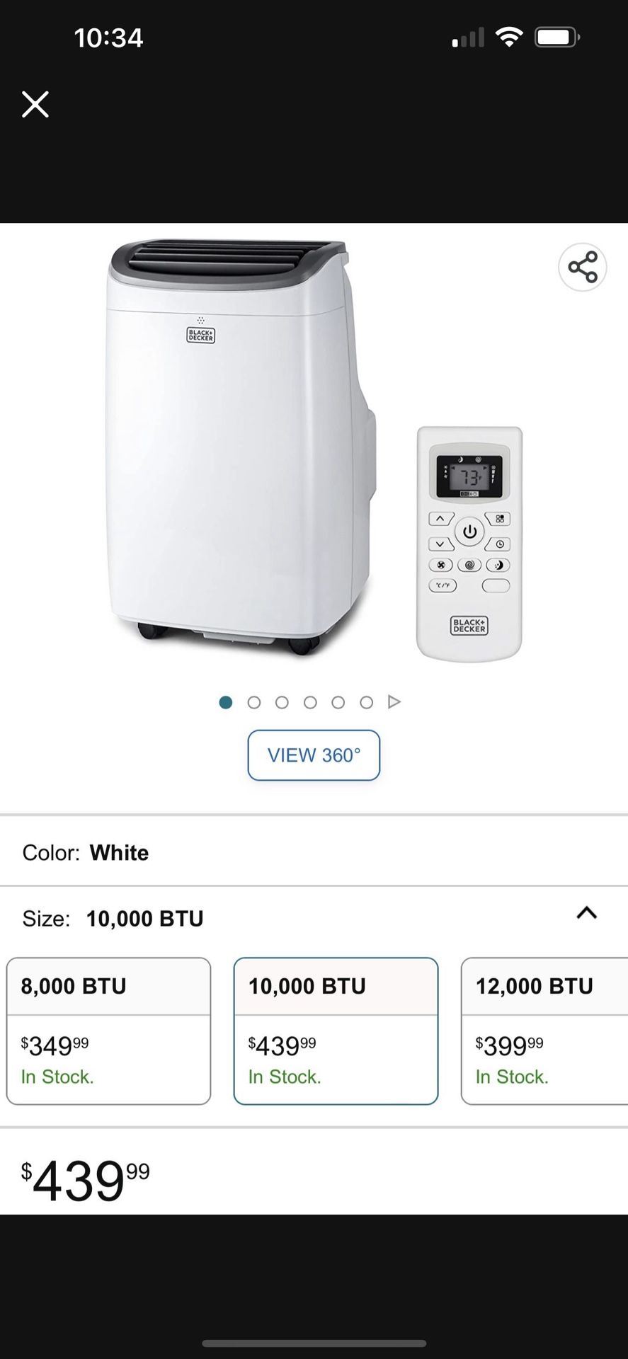 Black And Decker Portable Air Conditioner 10,000 BTU for Sale in San