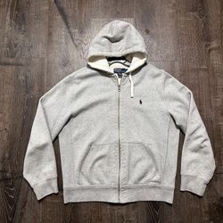Polo by Ralph Lauren vintage full zip thermal hoodie gray hoodie