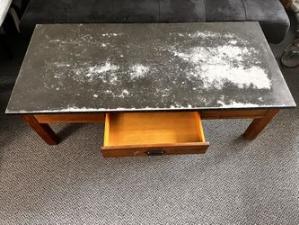 Sturdy Wooden Coffee Table With Drawer $50 Cash Only. Cross Posted 