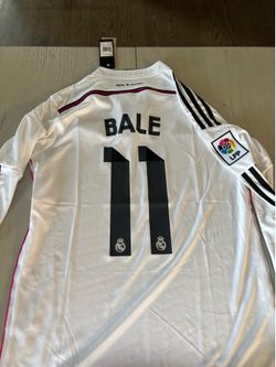 2014-15 Real Madrid Adidas Long Sleeve Home Jersey Bale #11 Size S