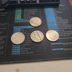 Silver Dollars 1 Morgan & 3 Peace