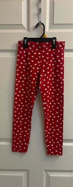 Brand new Girls red & white heart print leggings size M