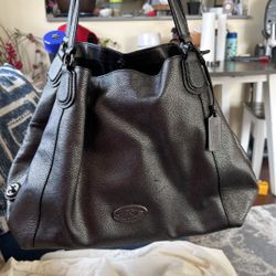 Coach Silver Metallic Hand Bag 