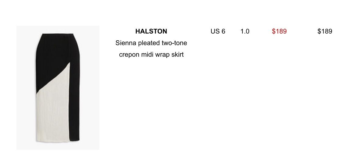 Halston Black And White Skirt