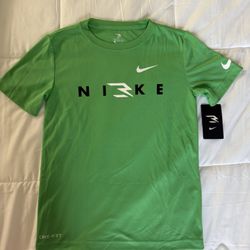 Nike 3BRAND Boys Green Dri-FIT T-Shirt M 10-12Y 132-147cm Short Sleeve