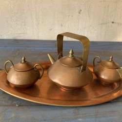 Vintage Brass Tea Set From Mexico