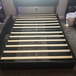Full-Size Black Led Bed Frame