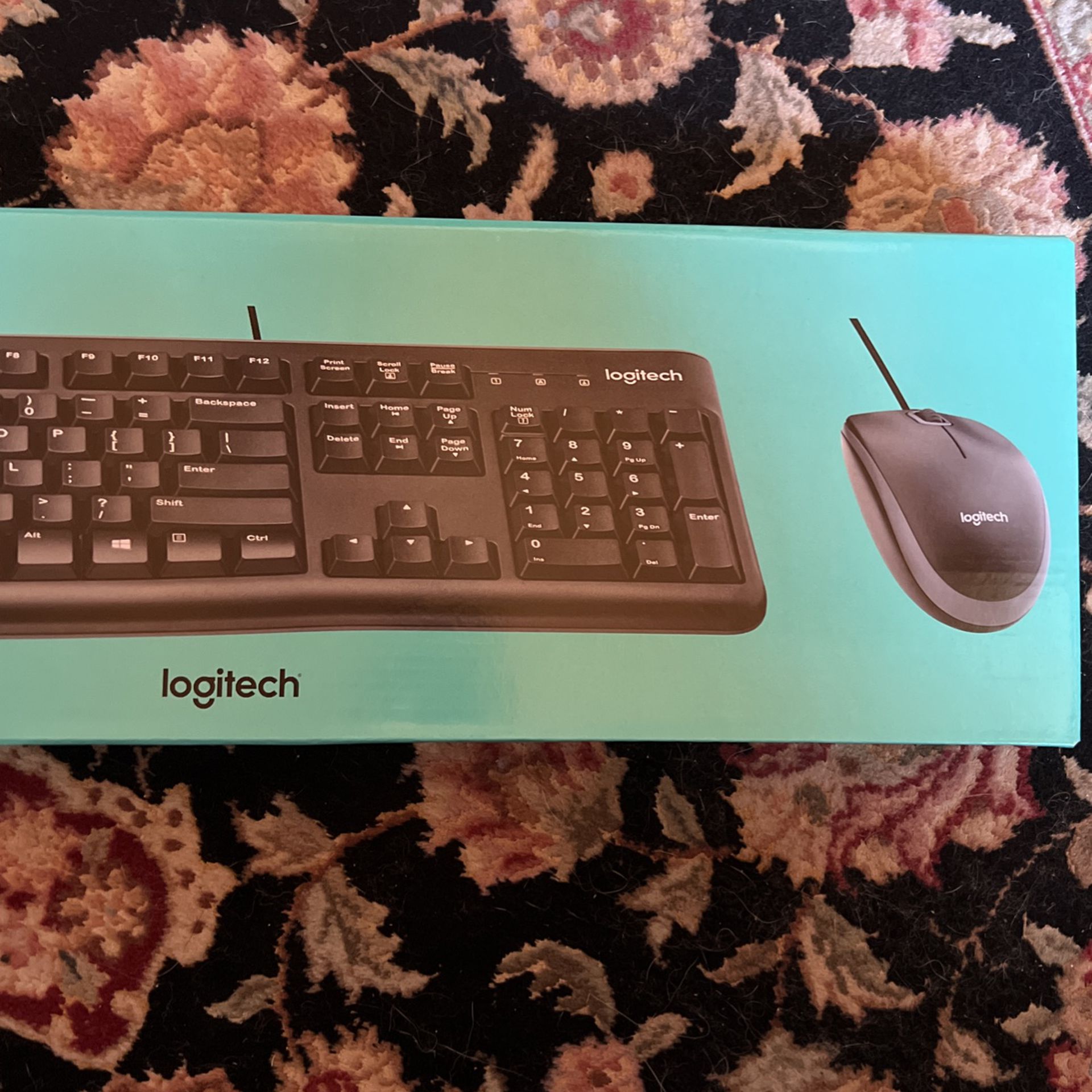 NIB Logitech Wired Keyboard And Mouse