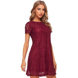 Romwe Floral Lace Dress