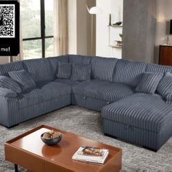 Sleeper Sectional Sofa Storage Chaise Grey✅ Delivery available ✅ Financing Options Available!✔️✨️No Credit Needed✔️✨️$0 Or $50 Down Payment✨️