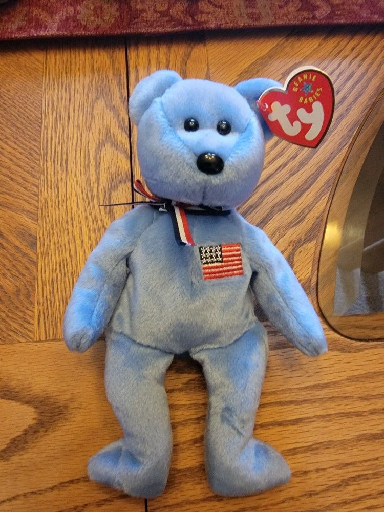 Ty Beanie Baby AMERICA the Bear Plush RAEE With Errors in Memory 9/11/2001