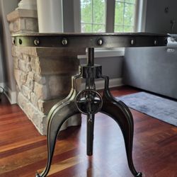 ​Arhaus Weston Industrial Crank Adjustable Side Table