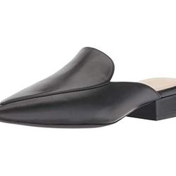 Cole Haan Piper Mules Black Leather Pointed Toe Block Heel W12888 Womens Size 9B