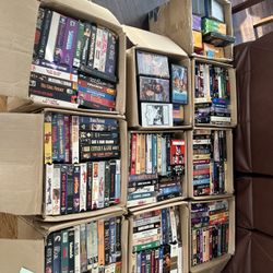 VHS Tape Bulk lot of approx 500 tapes 10 boxes 3 layers deep Local Pick Up Only