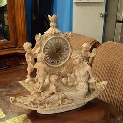 Vtg Large Ivory Italian Clock