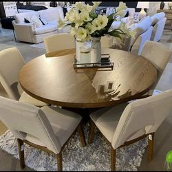 Dakmore 7 Pcs Dinings Sets Tables and 6 Chairs Finance and Delivery Available 