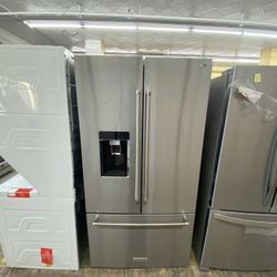 36” Kitchen Aid Stainless Steel French Doors Refrigerator 