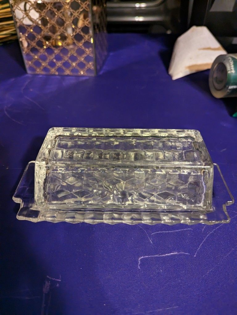 Vintage Glass Butter Dish