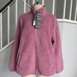 Skechers Skech-Sherpa Jacket pink color Women's Size Large NWT