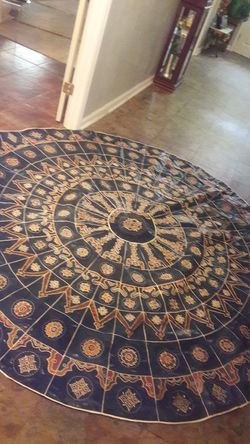 Blue genuine leather w snake skin trim 7' Mat