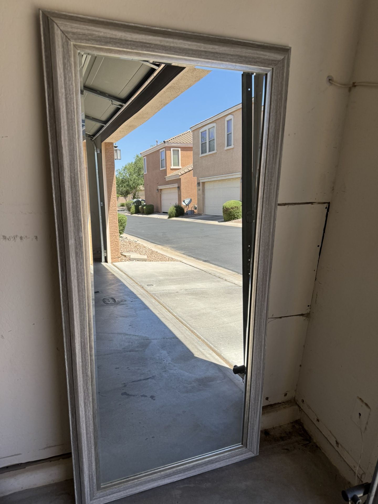 Gray Framed Mirror