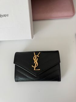 YSL Cassandre Matelassé Small envelope wallet in grain de poudre leather