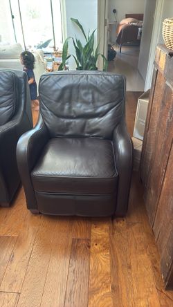 Italian Leather Arm Chairs