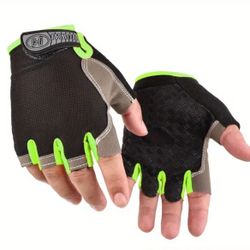 A Pair Half-finger Fitness Gloves, Non-slip Breathable Workout Gloves, For Sports Training, Yoga, Fitness, Cycling, Mountaineering, Driving