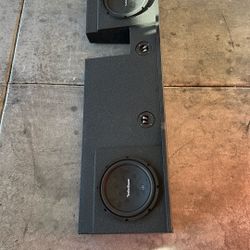 Raptor Lines Shallow Under Seat Subwoofer Box With Rockford Fosgate R1 10” Subwoofers For Truck Under Rear Seats Shallow Subwoofer Box