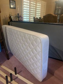 Twin Bed w/frame, headboard, footboard mattress, and boxspring
