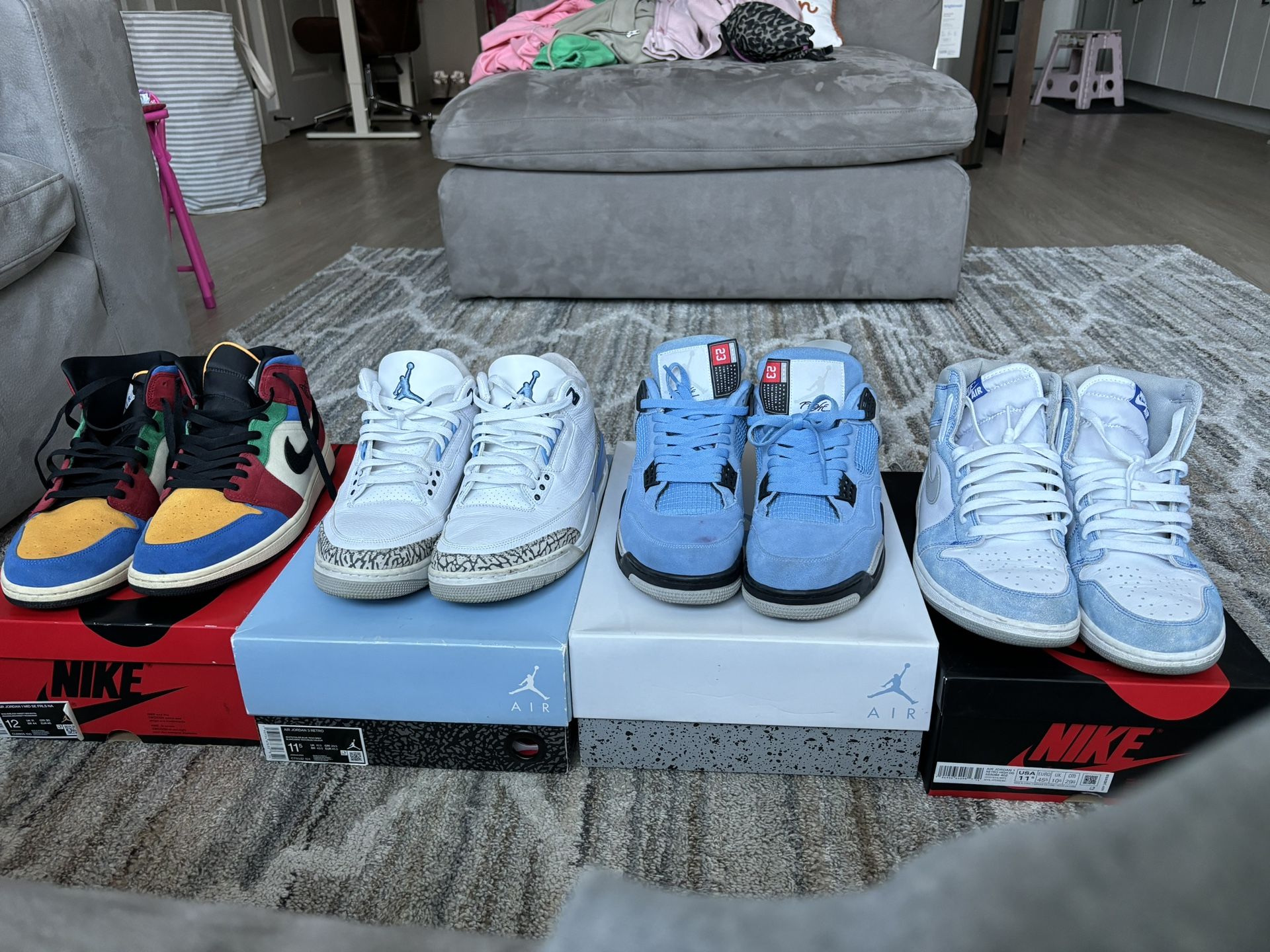 Jordan 1s , 3s, 4s  ($400)