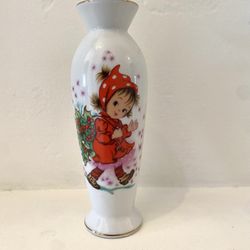 Vintage Lefton Christmas Bud Vase